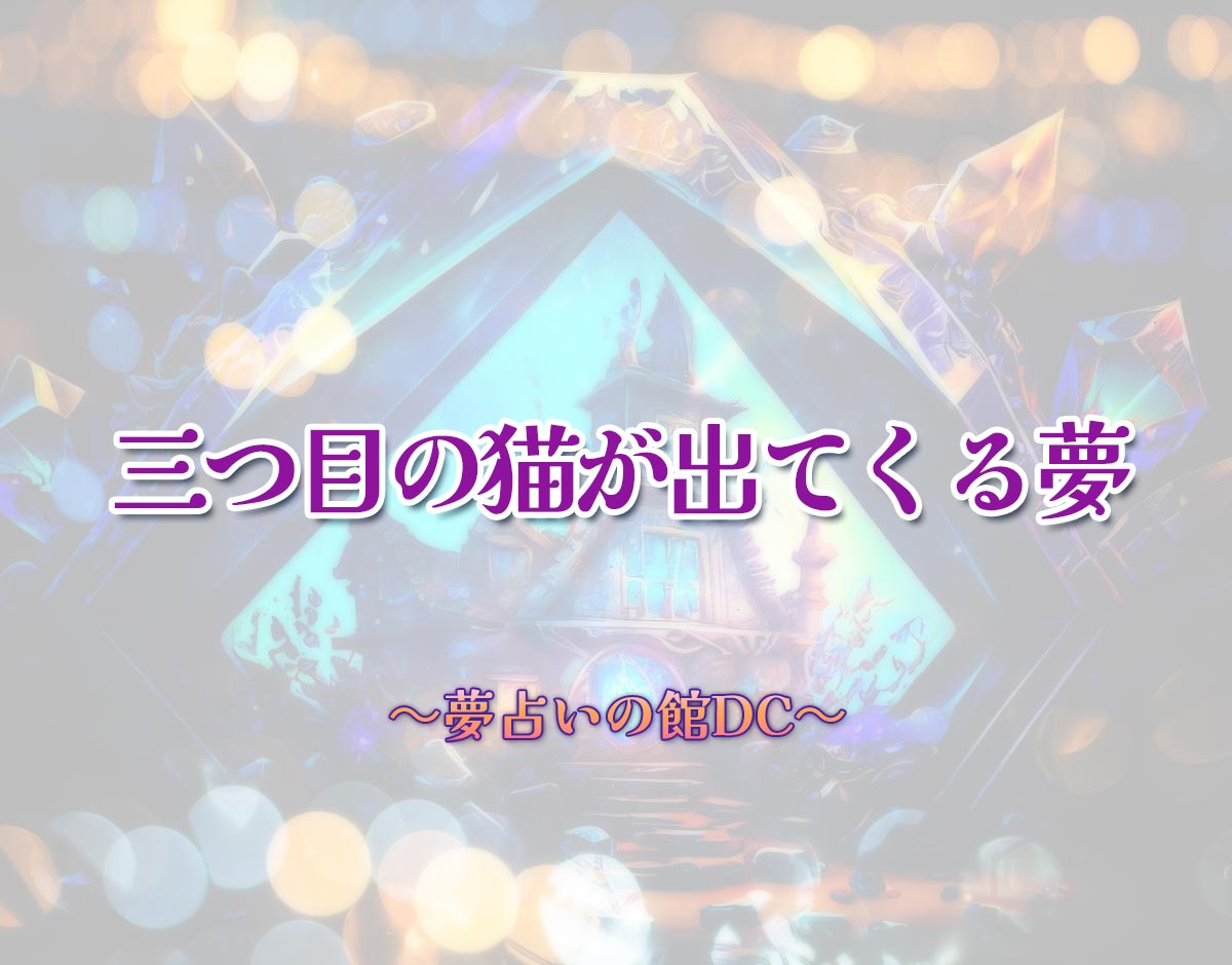 「三つ目の猫が出てくる夢」の意味とは？【夢占い】恋愛運、仕事運まで徹底分析を解説