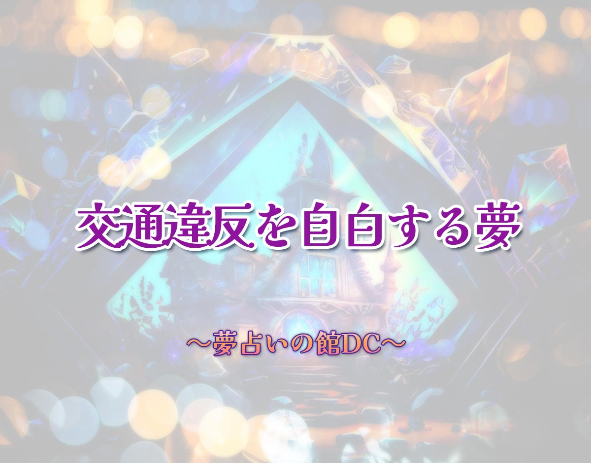 「交通違反を自白する夢」の意味とは？【夢占い】恋愛運、仕事運まで徹底分析を解説