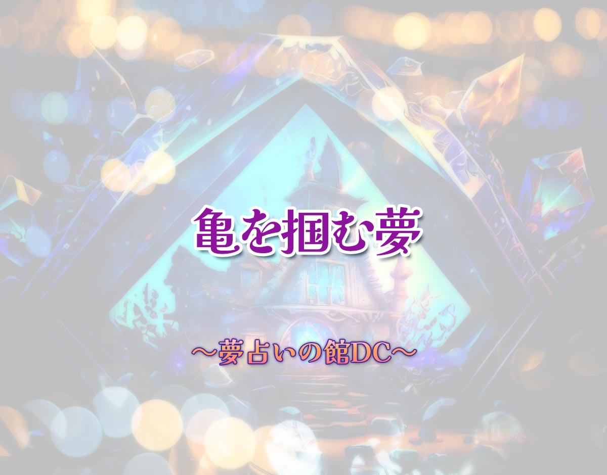 「亀を掴む夢」の意味とは？【夢占い】恋愛運、仕事運まで徹底分析を解説