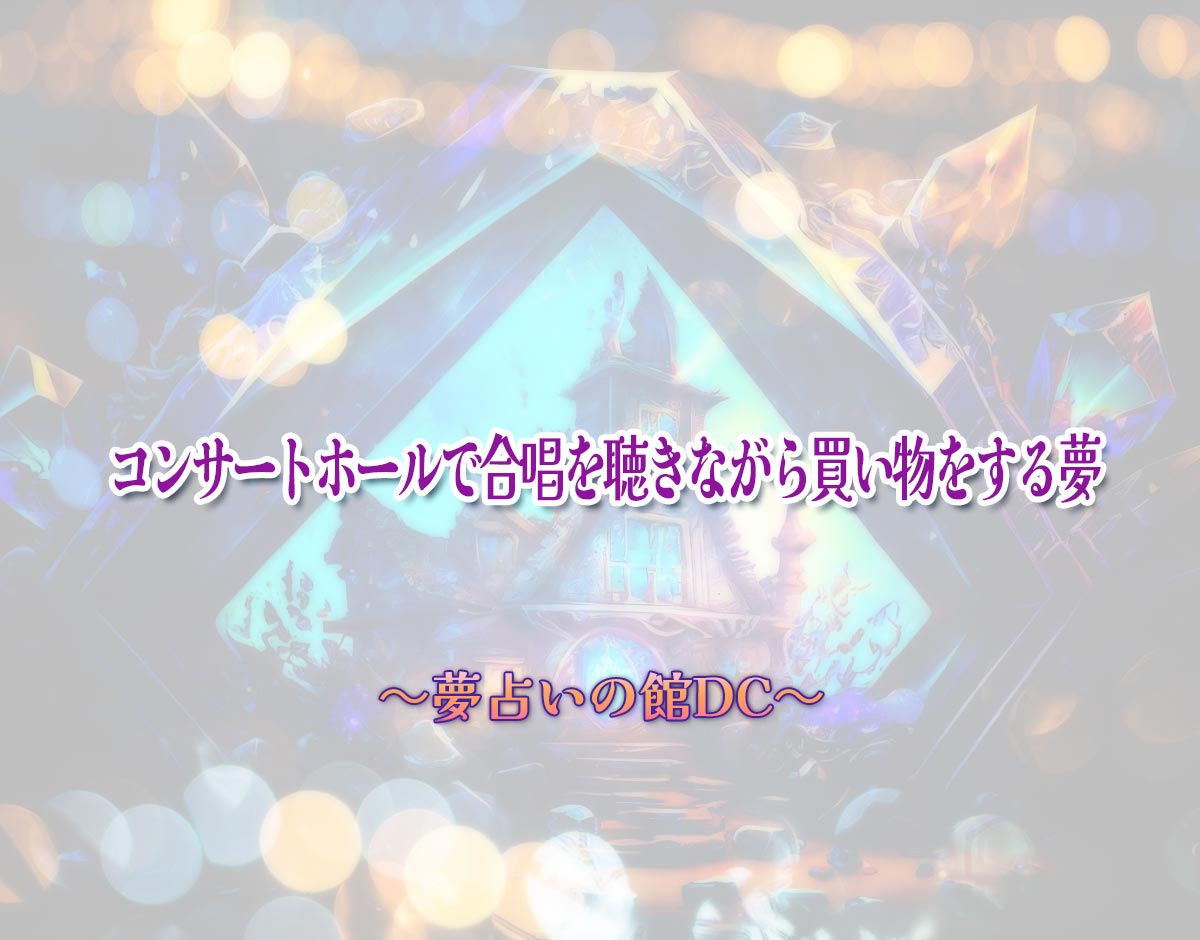 「コンサートホールで合唱を聴きながら買い物をする夢」の意味とは？【夢占い】恋愛運、仕事運まで徹底分析を解説